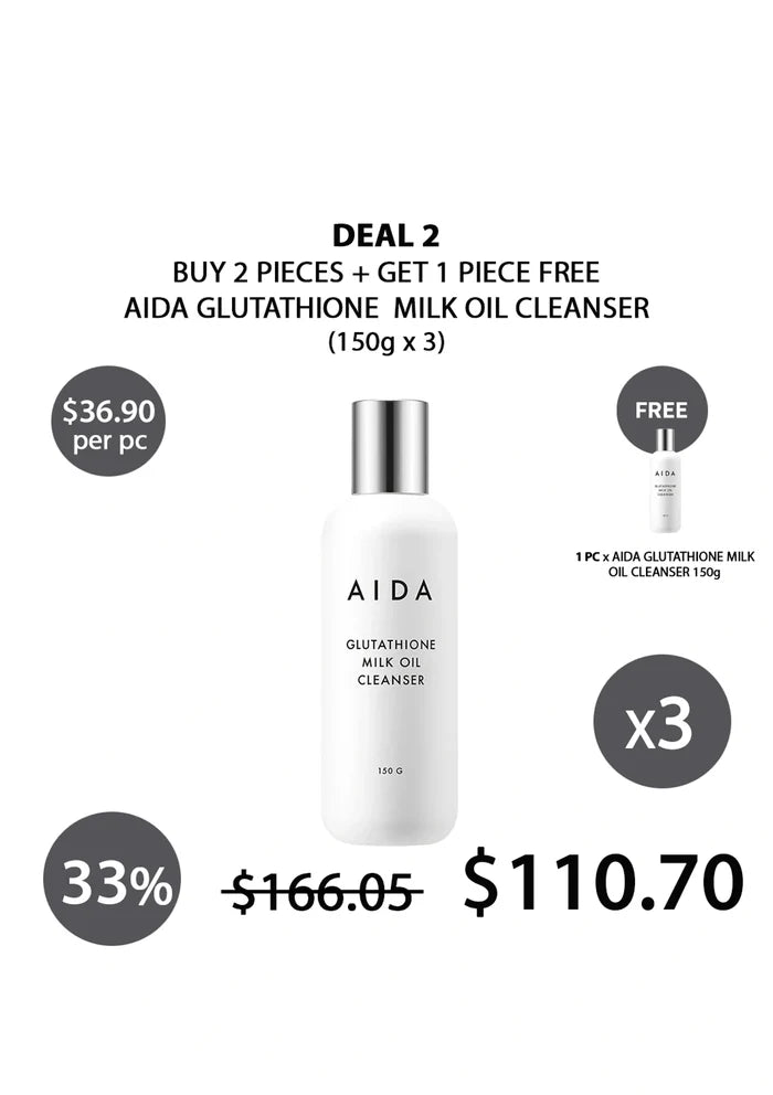 (BUY 2+1 FREE) AIDA GLUTATHIONE MILK OIL CLEANSER