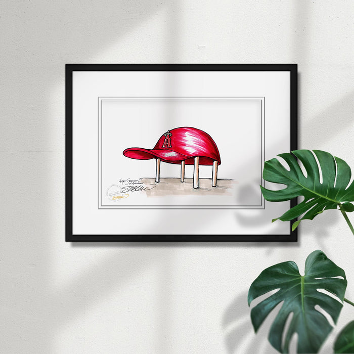 Angel Stadium Ink Sketch Limited Edition Art Print