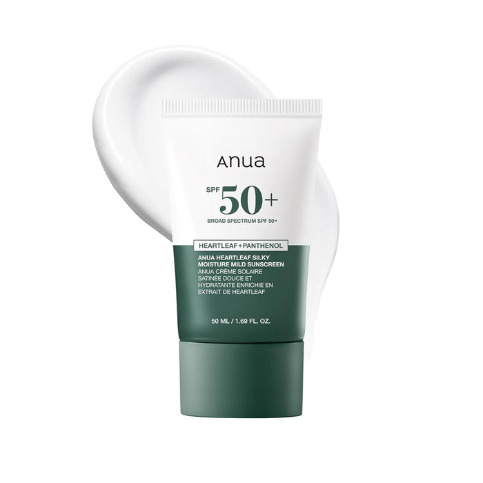 ANUA Heartleaf Silky Moisture Mild - SPF kremas nuo saulės