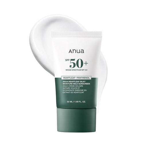 ANUA Heartleaf Silky Moisture Mild - SPF kremas nuo saulės