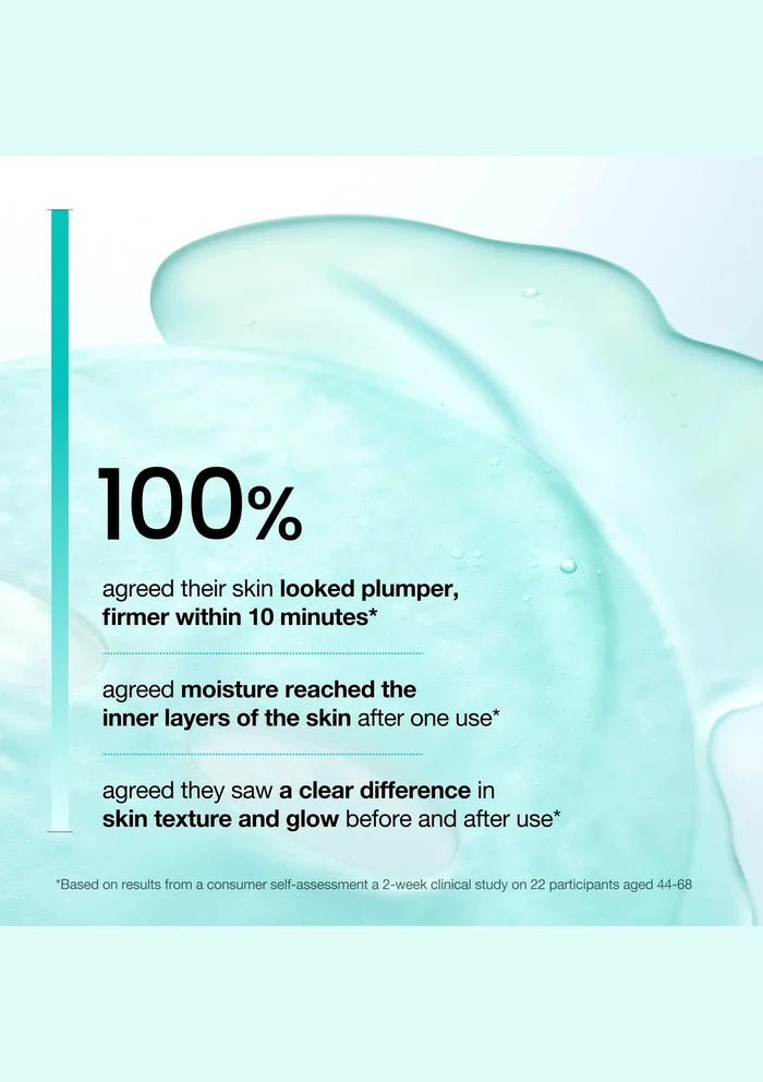 Product with text on a light blue background