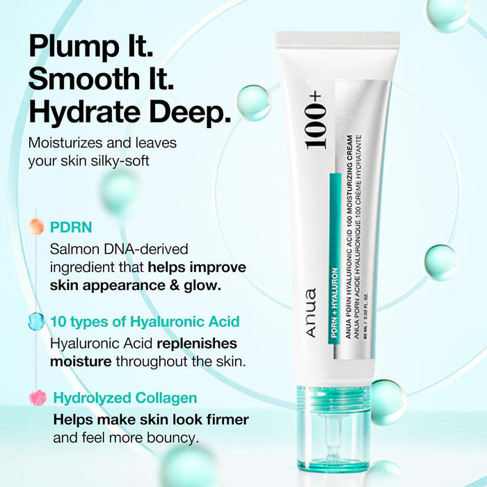 ANUA PDRN Hyaluronic Acid 100 Moisturizing Cream 60 mL