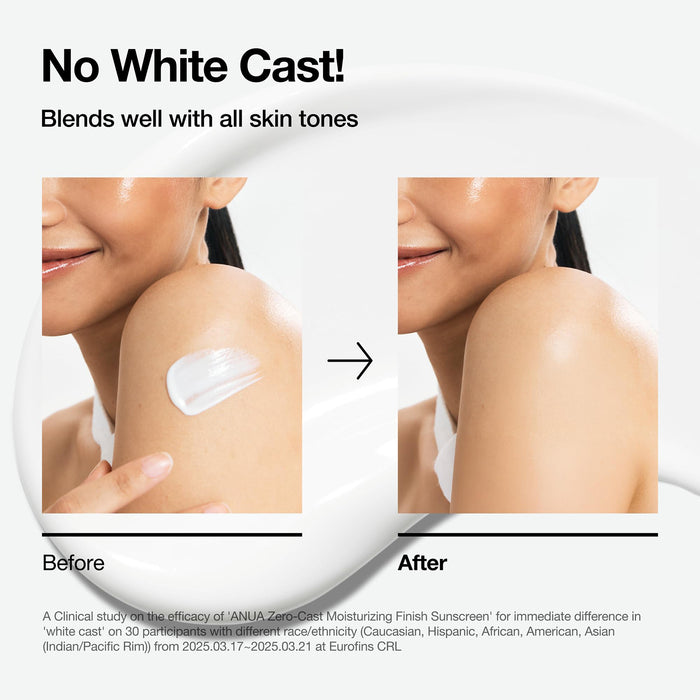 Anua Zero Cast Moisturizing Finish Sunscreen 1.69oz/ 50ml