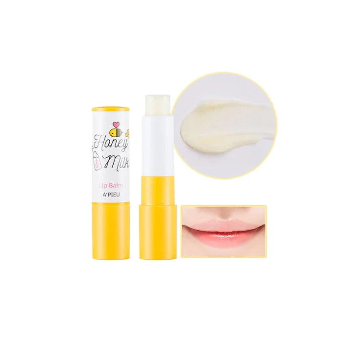 A'PIEU honey & milk lip balm بالم ترطيب الشفاه بالحليب والعسل من ايبيو