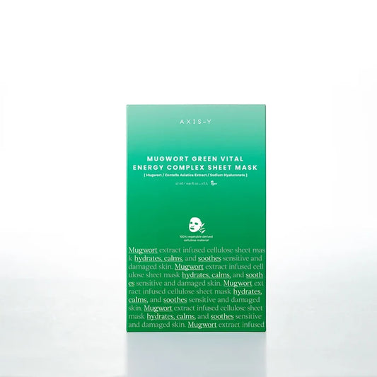 AXIS Y Mugwort Green Vital Energy Complex Sheet Mask Set بكج الاقنعة الورقية من اكسز واي