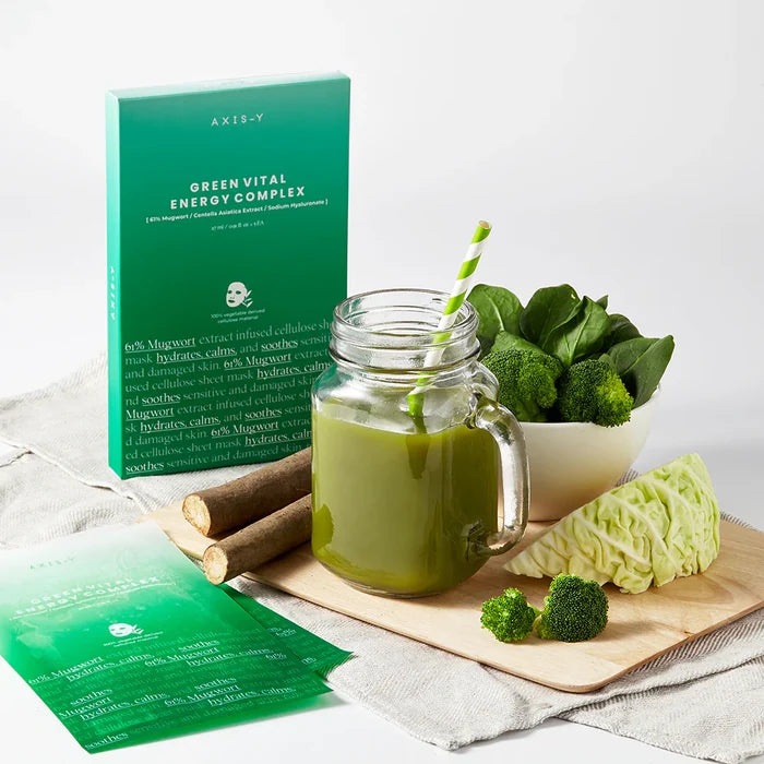 AXIS Y Mugwort Green Vital Energy Complex Sheet Mask Set بكج الاقنعة الورقية من اكسز واي