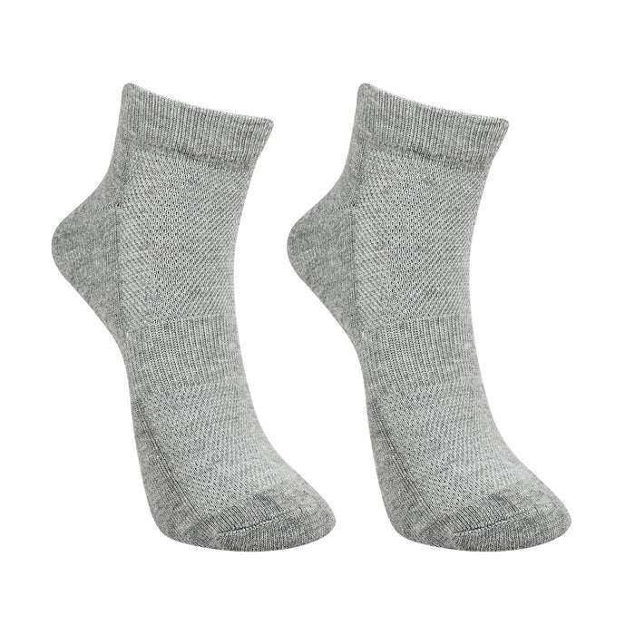 Bamboology Gray & White Ultra Soft Ankle Length Socks (Pack of 2)