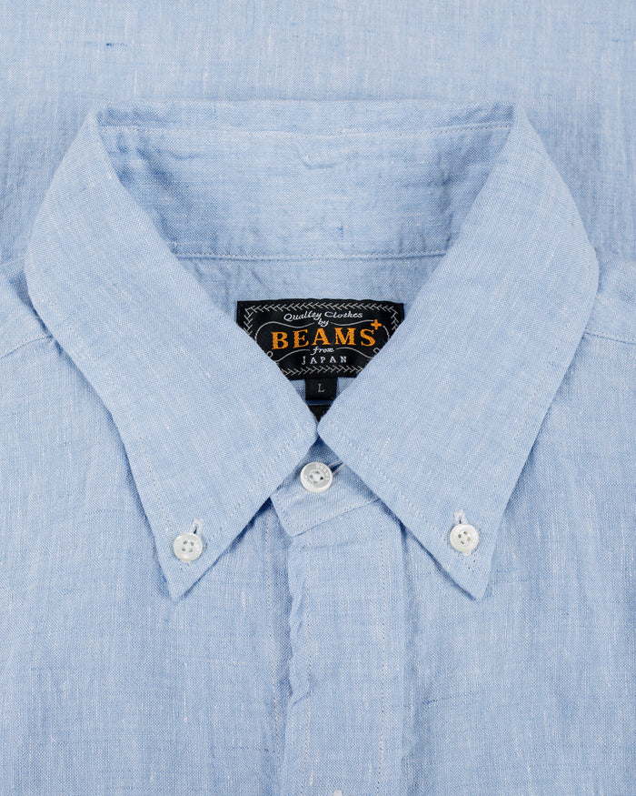 lost & found Beams Plus Beams Plus B.D. Classic Fit Linen Chambray Blue