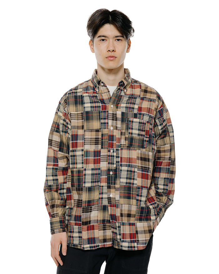 lost & found Beams Plus Beams Plus B.D. Classic Fit Patchwork Madras Brown