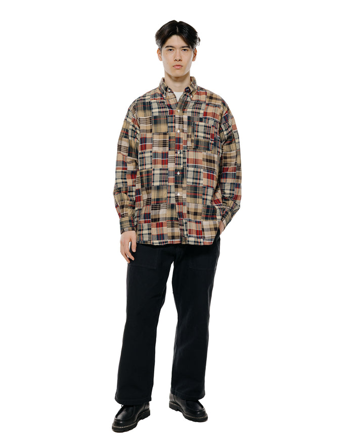 lost & found Beams Plus Beams Plus B.D. Classic Fit Patchwork Madras Brown