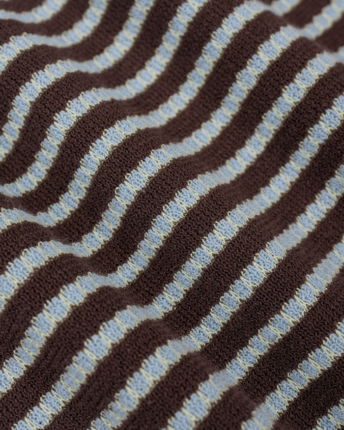 lost & found Beams Plus Beams Plus Knit Tee Dot Pattern Jacquard Brown