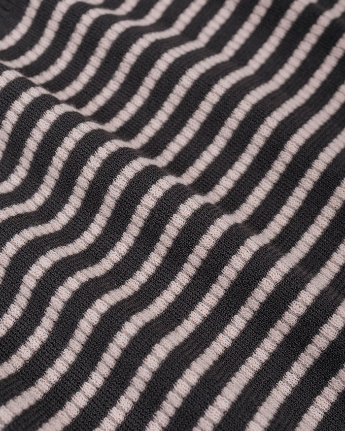 lost & found Beams Plus Beams Plus Knit Tee Dot Pattern Jacquard Charcoal Grey
