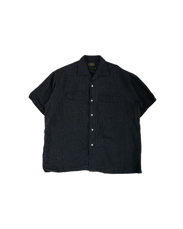 lost & found Beams Plus Beams Plus Open Collar 1/40 Linen Charcoal