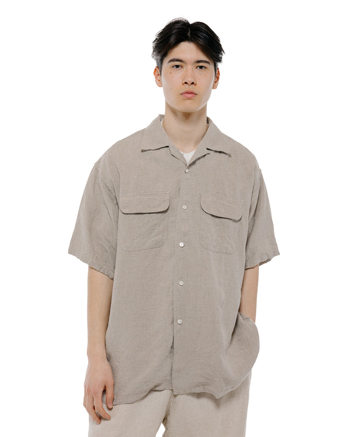 lost & found Beams Plus Beams Plus Open Collar 1/40 Linen Natural