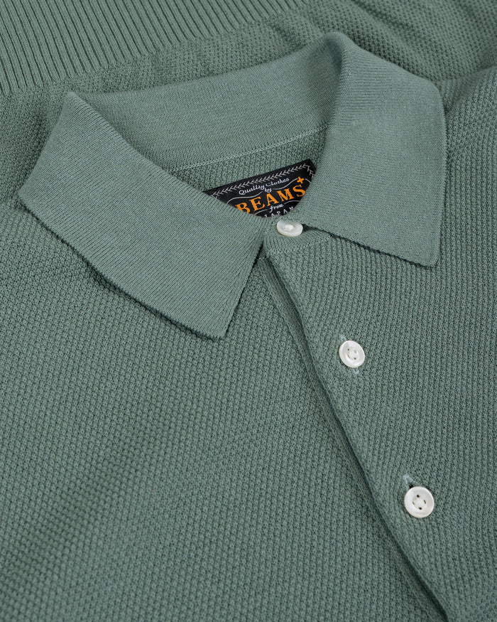 lost & found Beams Plus Beams Plus Pique Polo 14G L/S Olive