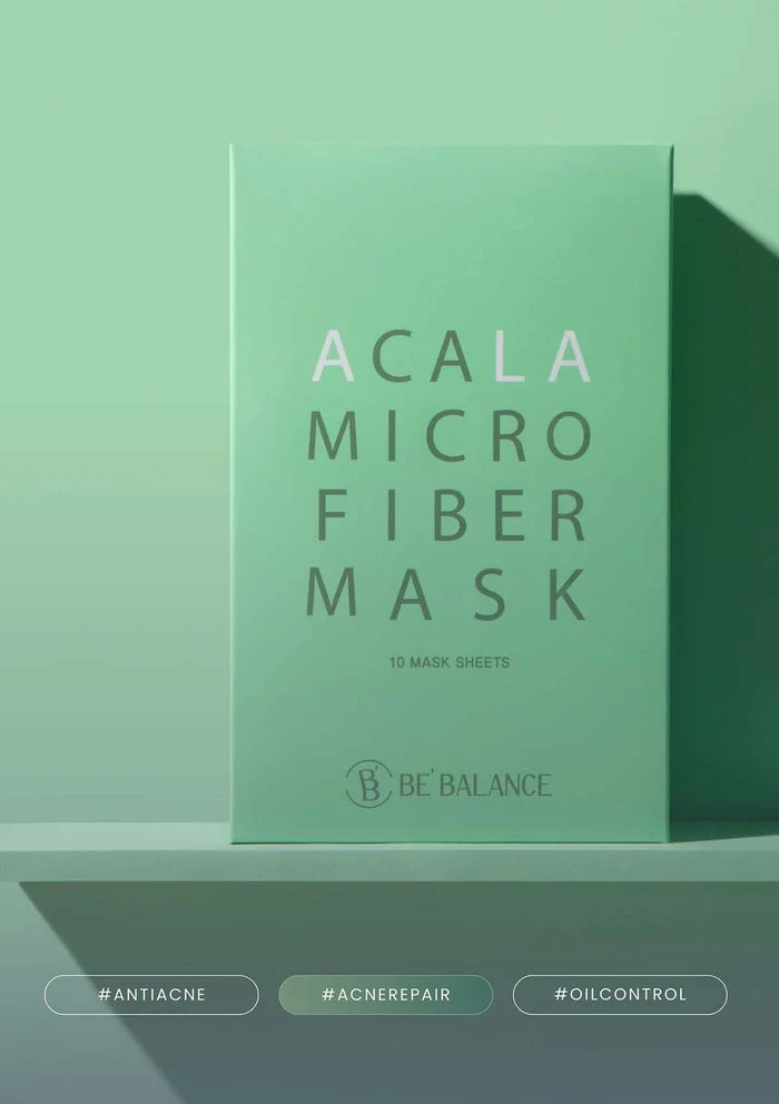 Green box of Acala Microfiber Mask on a green background