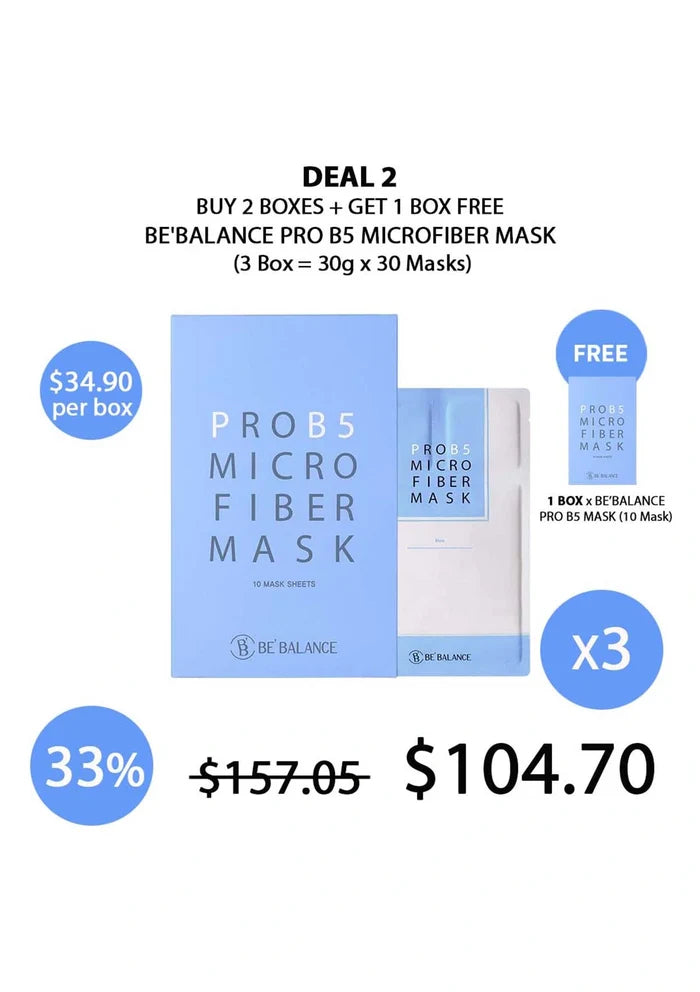 (BUY 2+1 FREE BLUE) BE'BALANCE PRO B5 MICROFIBER MASK