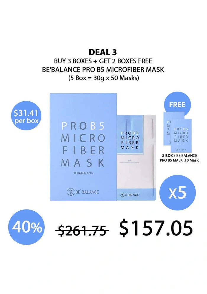(BUY 3+2 FREE BLUE) BE'BALANCE PRO B5 MICROFIBER MASK