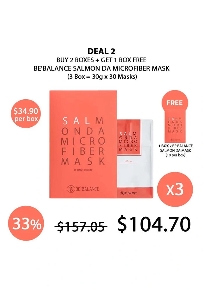 (BUY 2+1 FREE RED) BE'BALANCE SALMON DA MICROFIBER MASK