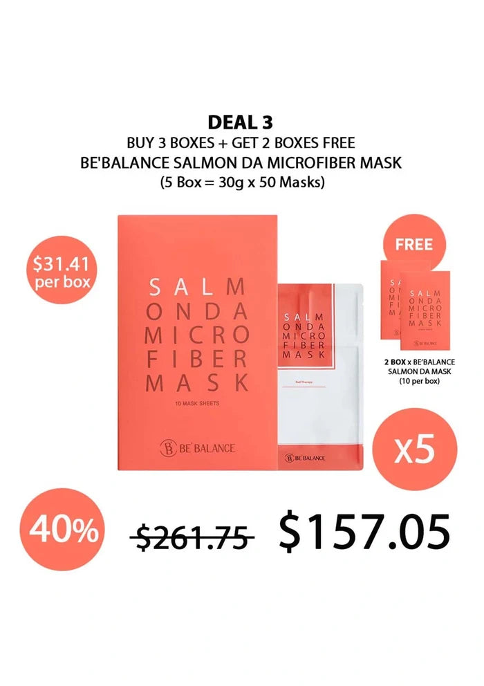 (BUY 3+2 FREE RED) BE'BALANCE SALMON DA MICROFIBER MASK