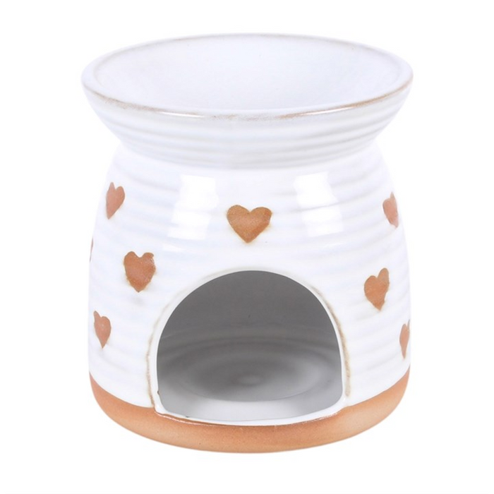 Beige Heart Print Oil Burner 🇬🇧