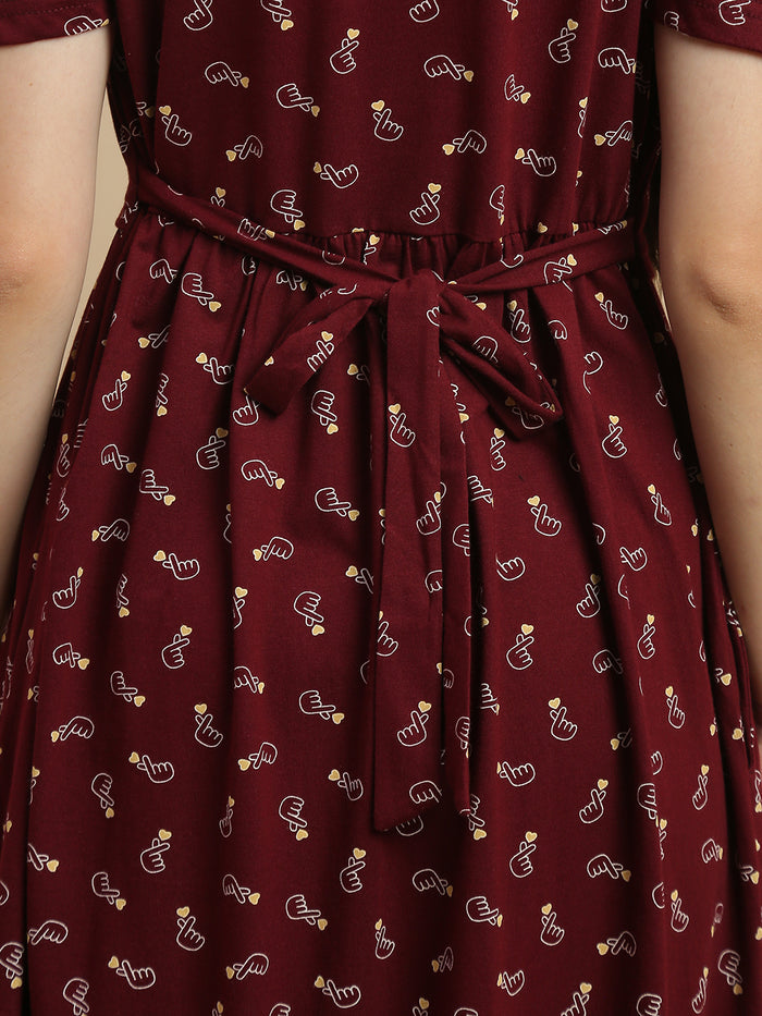 Berry hearts maternity and feeding nighty for women