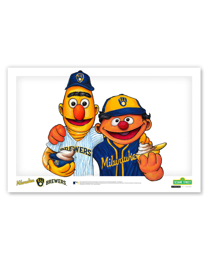 Bert and Ernie x MLB Brewers Limited Edition Art Print