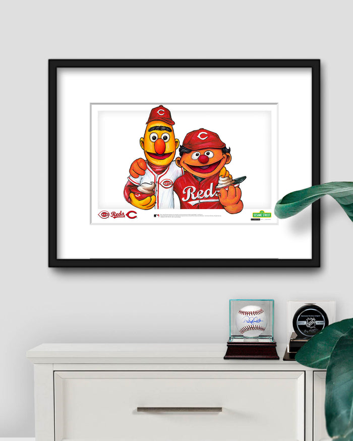 Bert and Ernie x MLB Reds Limited Edition Art Print