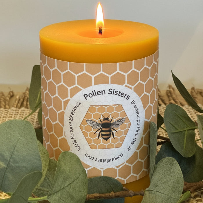 Big Buzz - Large Pillar Candle - 100% Pure Beeswax