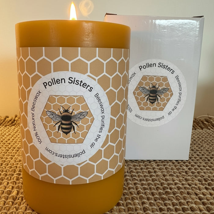 Big Buzz - Large Pillar Candle - 100% Pure Beeswax