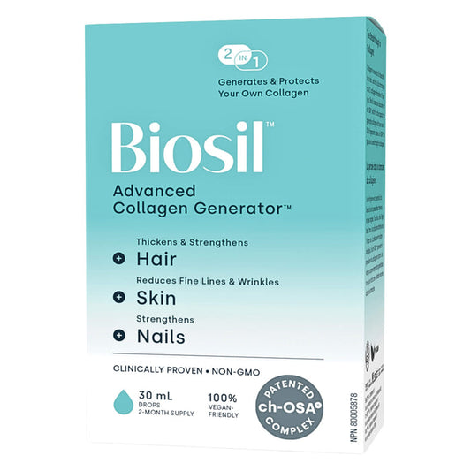 Box of BioSil™ Choline-Stabilized Orthosilicic Acid® Hair • Skin • Nails Liquid 30mL