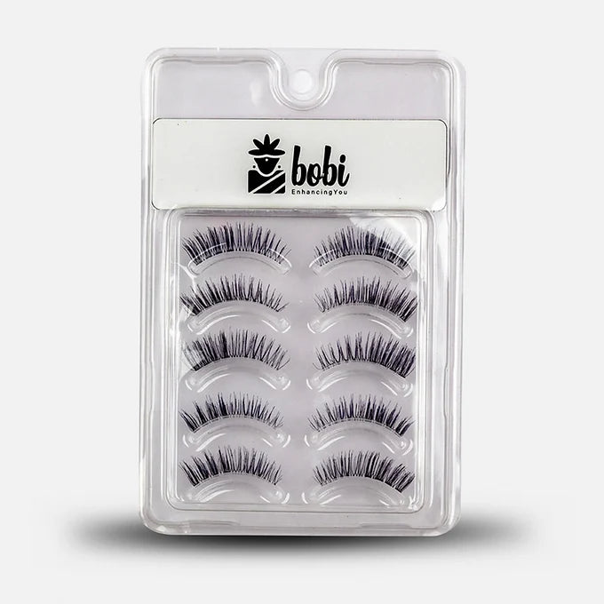 BOBI False Eyelash, Eye Makeup Lash Curl Long Natural Fluffy Wispy CT (5 Pairs)