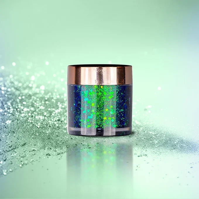 BOBI Glitter Gel Eyeshadow Duo Chrome Eye Makeup Loose Silky Texture Professional With Hydrating Formula Shimmery Finish Cruelty Free | Long Lasting | Easy To Use - Green Blue Duo (10gm)