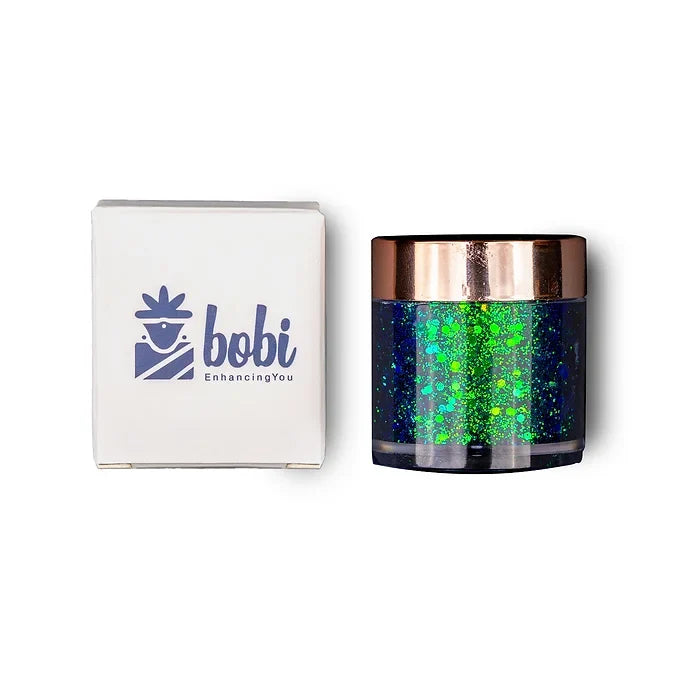 BOBI Glitter Gel Eyeshadow Duo Chrome Eye Makeup Loose Silky Texture Professional With Hydrating Formula Shimmery Finish Cruelty Free | Long Lasting | Easy To Use - Green Blue Duo (10gm)