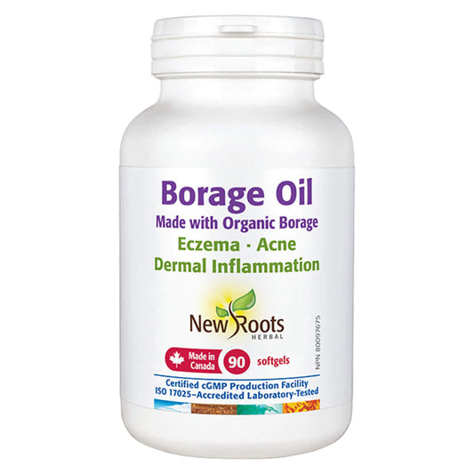 Bottle of New Roots Borage Oil 90 Softgels