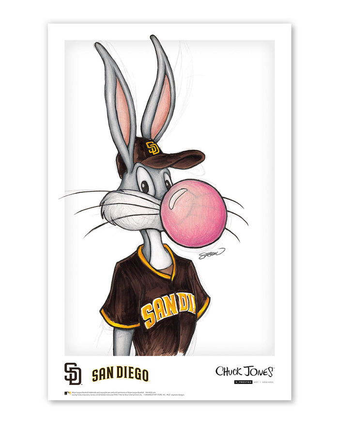Bubblegum Bugs x MLB Padres Limited Edition Art Print