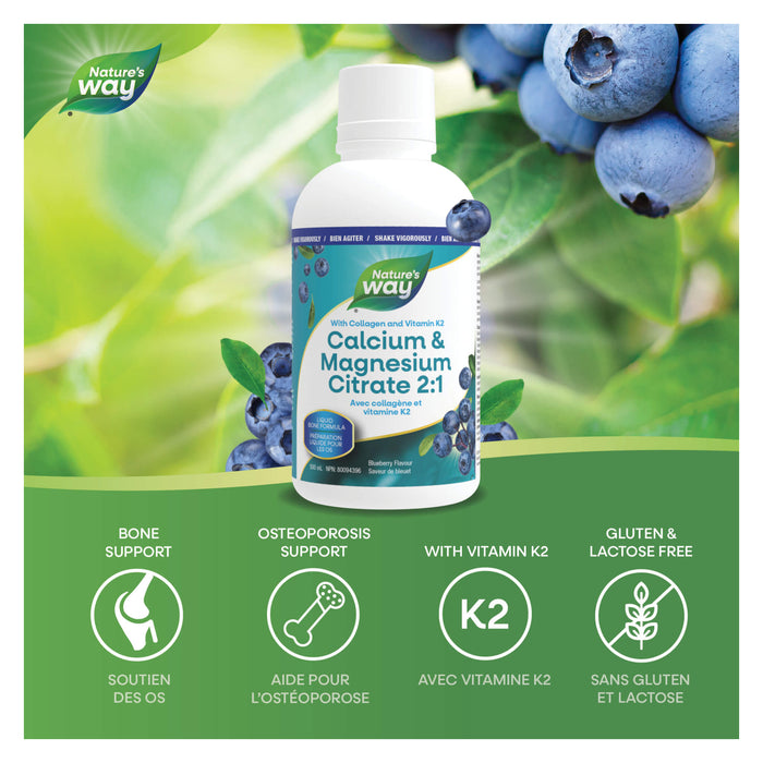 Nature's Way Calcium & Magnesium Citrate w/ K2 & Collagen Information