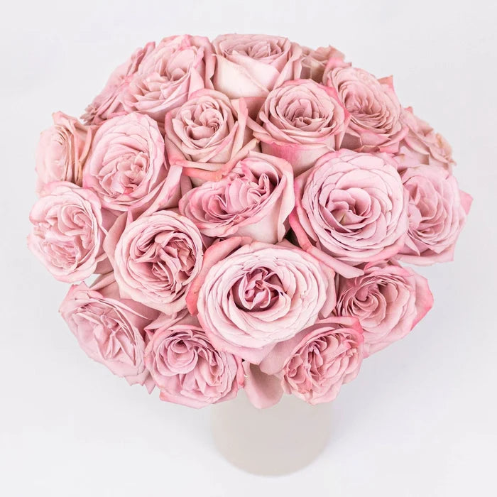 Mocha Lavender Mauve Roses in Vase
