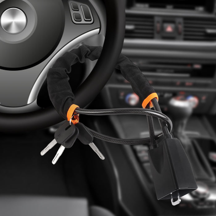 Car Steering Wheel Lock With 3 Keys Anti Theft Device Seat Belt Lock Steering Wheel Lock 🇬🇧