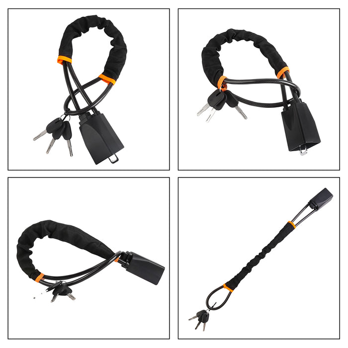 Car Steering Wheel Lock With 3 Keys Anti Theft Device Seat Belt Lock Steering Wheel Lock 🇬🇧