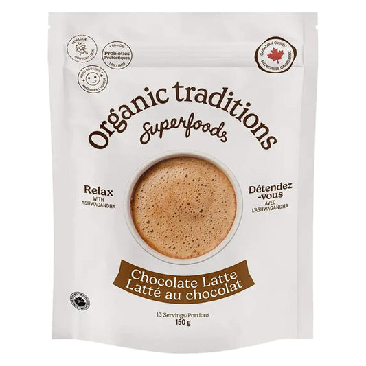 Package of Organic Traditions Chocolate Latte 150g