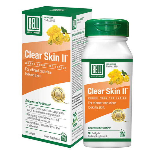 Box & Bottle of Bell Clear Skin II™ 90 Softgels