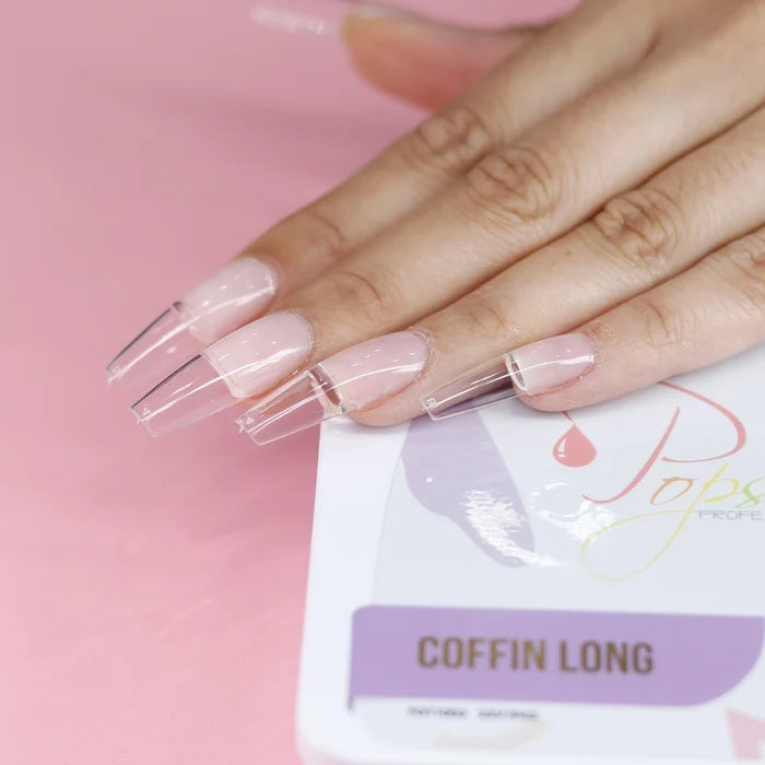 Coffin Long Full Cover Flexi Gel Soft Gel Tips
