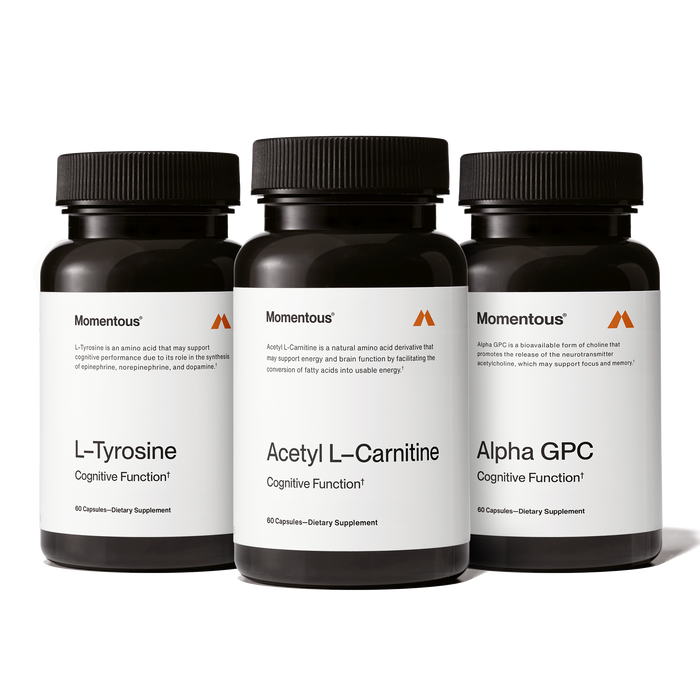 Cognitive Power Stack which includes one bottle of Alpha GPC. L-Tyrosine, and Acertyl L-Carnitine