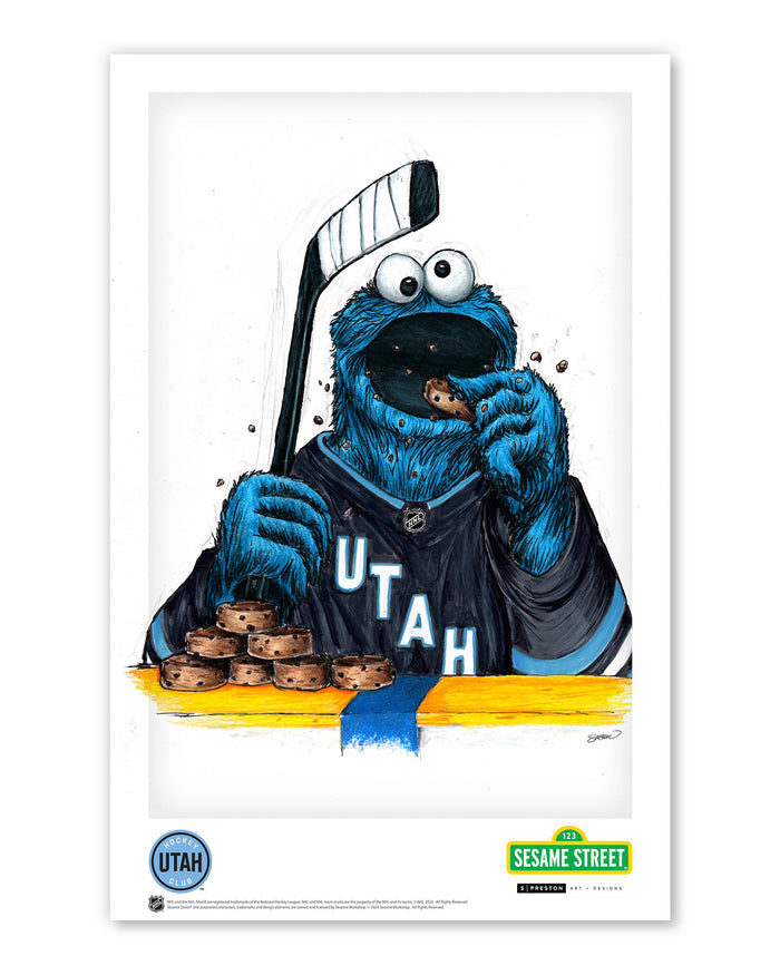 Cookie Monster x NHL Utah Hockey Club Limited Edition Art Print