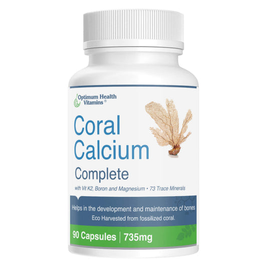 Bottle of Optimum Health Vitamins - Coral Calcium Complete 90 Capsules | Optimum Health Vitamins, Canada
