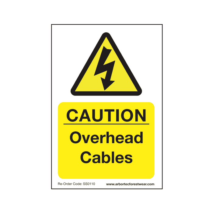 Correx Saftey Sign "Caution Overhead Cables"