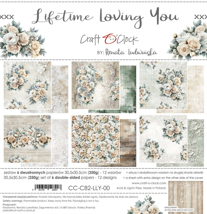 Craft O'Clock - 12X12 Paper Pad - Lifetime Loving You. Available at Embellish Away in Bowmanville Ontario Canada.