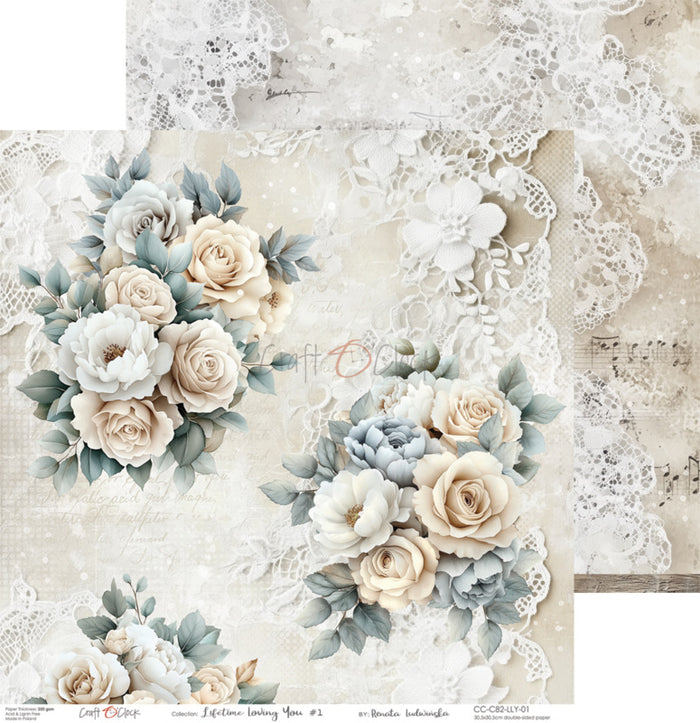 Craft O'Clock - 12X12 Paper Pad - Lifetime Loving You. Available at Embellish Away in Bowmanville Ontario Canada.