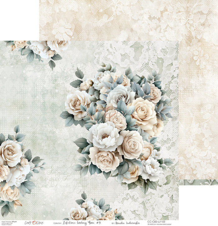 Craft O'Clock - 12X12 Paper Pad - Lifetime Loving You. Available at Embellish Away in Bowmanville Ontario Canada.